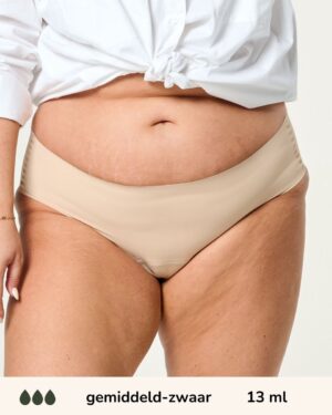 Moodies Hiphugger Menstruatieondergoed Gemiddeld/Zwaar Beige