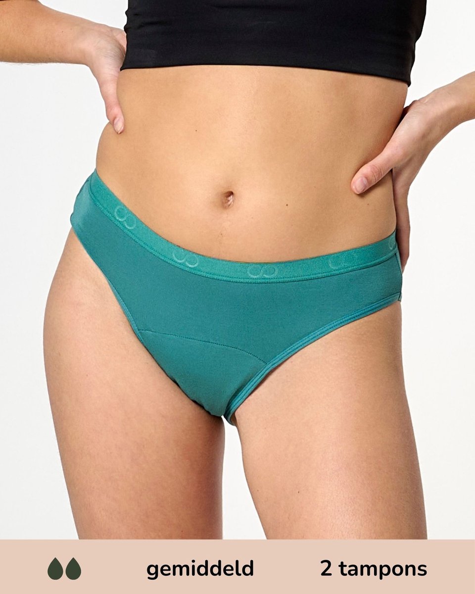 Moodies menstruatie ondergoed Bamboe Bikini gemiddeld groen