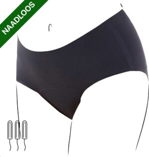 Bamboozy Menstruatie Ondergoed Hipster Naadloos 4-laags Emma Zwart Period Underwear Zero Waste
