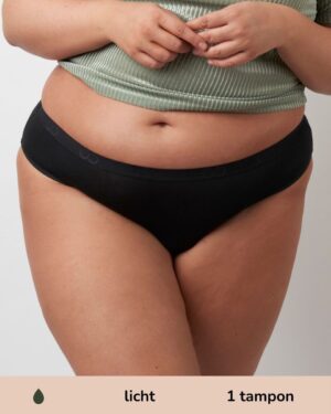 Moodies menstruatie ondergoed - Bamboe Bikini Onderbroek - licht kruisje - maat XL - zwart