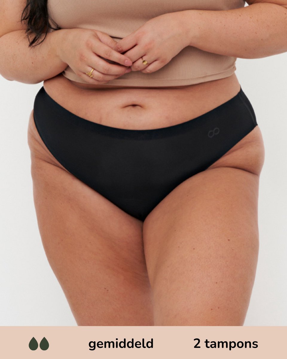 Moodies menstruatie ondergoed - Cheeky - gemiddeld kruisje - maat XL - zwart