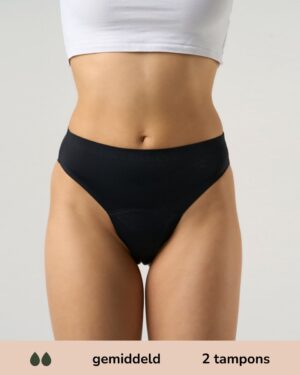 Moodies menstruatieondergoed - Cheeky - gemiddeld Kruisje - maat XS - zwart