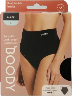 Boody Menstruatieondergoed tailleslip zwart normaal L 1 Stuks