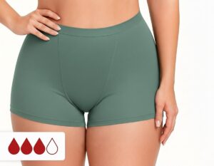 Menstruatie Ondergoed 4-laags Lekvrij Groen - Tot 12 uur Lekvrij - Incontinentie Ondergoed - Absorberende Boxershort - Onderbroek - Period Underwear - Boxer - Boyshort