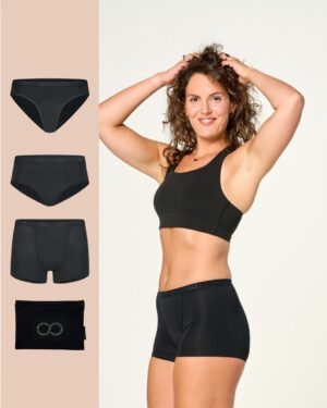 Moodies menstruatie & incontinentie ondergoed - bundel bamboe - 3 stuks - dames - maat S - zwart