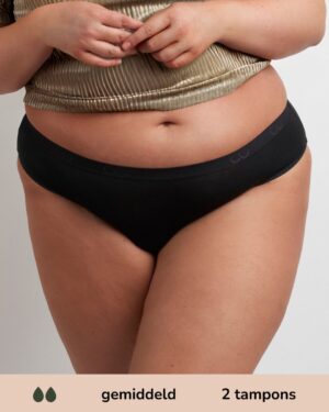 Moodies menstruatie ondergoed - Bamboe Bikini Onderbroek - gemiddeld kruisje - maat XXL - zwart
