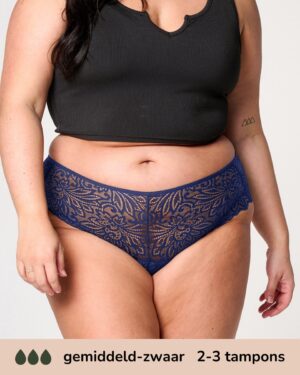 Moodies menstruatie ondergoed - Hipster Lace - gemiddeld kruisje - maat XL - Navy