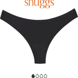 Snuggs Menstrual Underwear Light Absorption Brazilian Black Period Underwear Zero Waste Size L