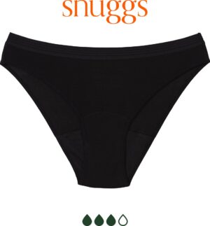 Snuggs Menstruatie Ondergoed Sterke Absorptie Brief Tencel Zwart Period Underwear Zero Waste Maat S