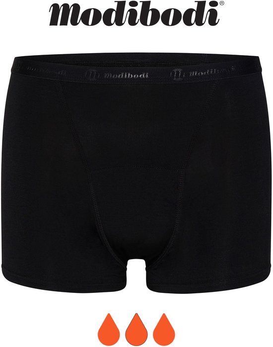 Modibodi Klassieke Boxershort Menstruatieondergoed Zwart